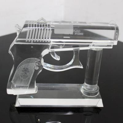 China Europe Crystal Glass Gun Trophy Gift For Best Price for sale