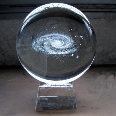 China Orlando Ball Wholesale Laser Engraved Galaxy Crystal Ball Solar System Crystal for Birthday Gift for sale