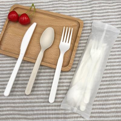 China 100% biodegradable eco-friendly disposable cpla knife spoon fork set compostable cutlery set cutlery compostable cutlery for sale