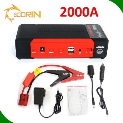 China Gasoline/12V Diesel 12v 24v Car Jump Starter Case Pack With Different Type-C Compressor 24000mah 2000a Car Emergency Start Power Adapters USB Cables for sale