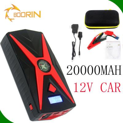 China Auto Jump Starter 6 Gasoline/12V Car Diesel 12 24 Volt Power Pack Air Compressor Lithium Car Starter Battery USB Quick Charging Devices 20000mah 2000a for sale