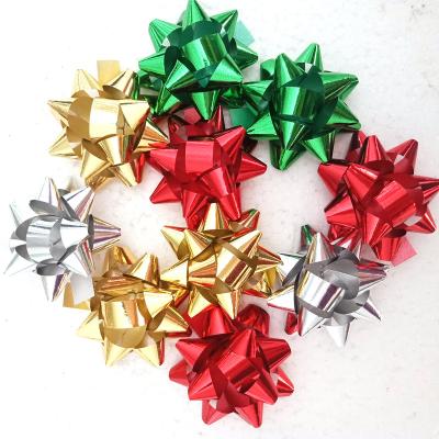 China 100Pcs Polyester 2 Inch Multiple Colors Star Gift Bow For Christmas Holiday Party Birthday Wedding Gift Wrapping Decorations for sale