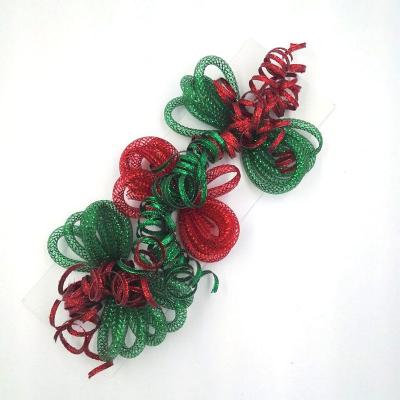 China Decorative Red Nylon Woven Piping Mesh Ribbon Bow Iridescent Gift Wrapping for sale