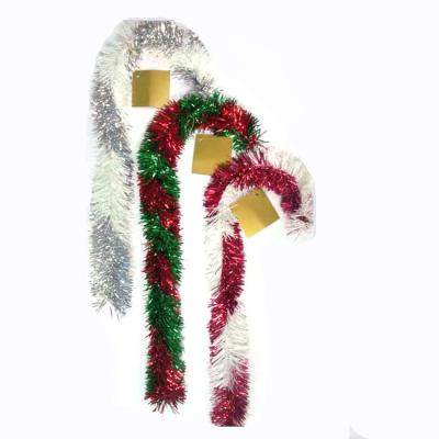 China Outdoor Door Window Garland Tree Ornaments 24inch Christmas Hanging Decorations Wire Tinsel Garland Candy Cane for sale