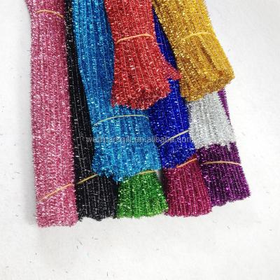 China Christmas Decorations 6mm 30cm Christmas Festival Holiday Wedding Party DIY Wire Foil Glitter Tinsel Chenille Stem for sale