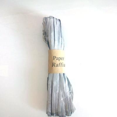 China Daily Metallic Shiny Silver Paper Bundle 10m Xmas Valentine Wedding Holiday Gift Wrapping Raffia Ribbon for sale