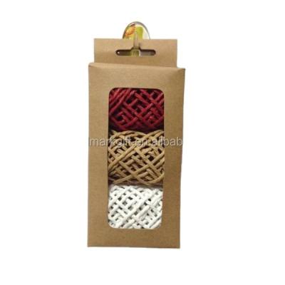 China Christmas 3 Packs 10 Meters Daily Gift Packing Decorative Twist Paper Raffia Ribbon Rope Twine Twine for sale