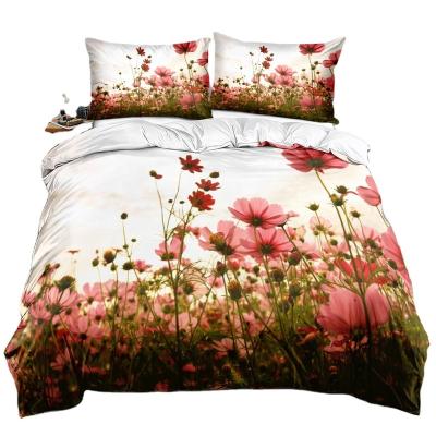 China New Digital Nondisposable 3d Flower Design Bedroom Bedding Set Luxury King Size Bedding Set for sale