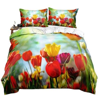 China Nondisposable Digital Design 3d Flower Luxury Bedding Four Pieces Fitted Sheet Set Comforters King Size Bedding Sets for sale