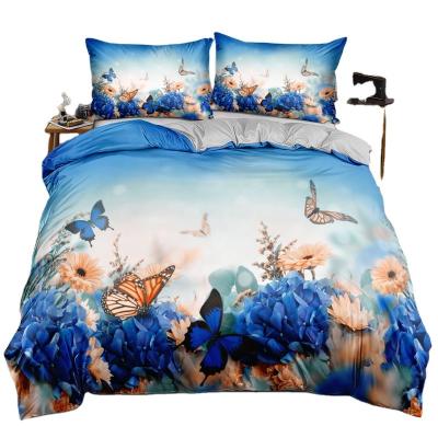 China Nondisposable Butterfly 3D Design Cartoon High End Digital Printing Bedding Set for sale