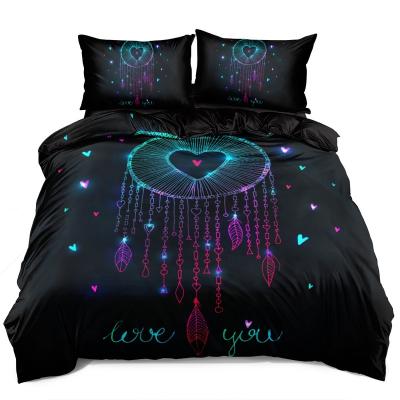 China Custom Printed 3D Dreamcatcher Comforter King Size Bed Sheet Comforter Cover 3d Bedding Piece Set Nondisposable for sale