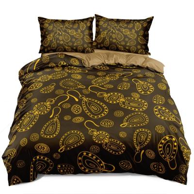 China Nondisposable 100% Online Luxury Home Textile Wholesale 3d Bedding Set 4pcs King Size Polyester Bed Sheet Bedding Set for sale