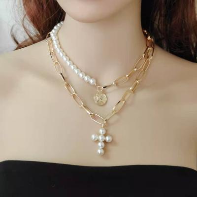 China Cute Recommend Cross Jewelry Set Necklace Pearl Necklace Pendants For Necklace For Women Men for sale