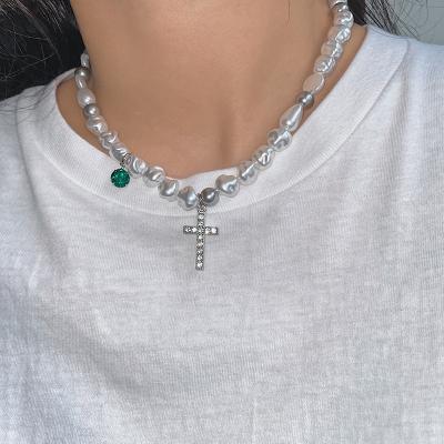 China Cute Jewelry Limited Set Pearl Necklace Cross Pendants For Necklace For Women Men for sale