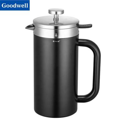 China *Amazon Viable Double Wall Stainless Steel Popular Black French Press and Coffee Press Stainless French Press Coffee Maker 1000ml for sale