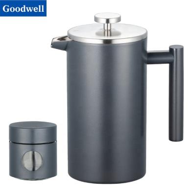 China *Amazon Popular Viable Double Wall Insulated Stainless Steel French Press and Coffee Press French Press Coffee Maker with Mini Canister for sale