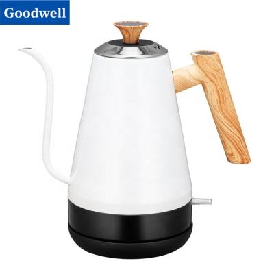 China Wholesale 360 ​​Degree Rotation Low Design Stainless Steel Electric Kettles And Gooseneck Electric Kettles 1.0L Water White Color for sale