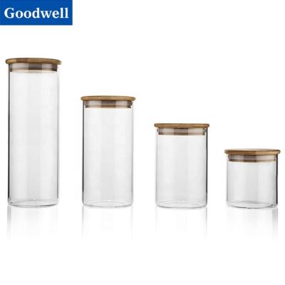 China Popular Food Borosilicate Glass Coffee Bean Canister Sets for sale