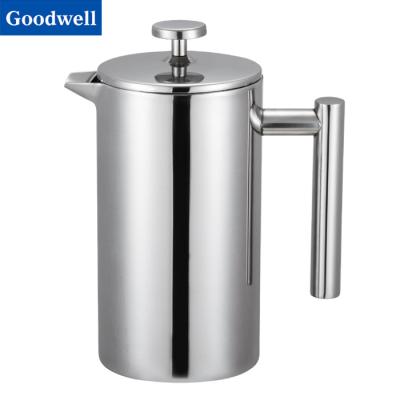 China French Durable Popular Stainless Steel Double Wall Coffee Maker Pot And Coffee Maker for sale