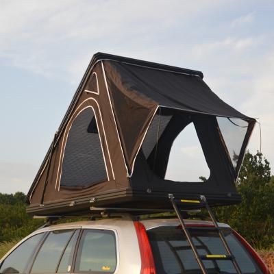 China Straight Bracing Type 2021 New Design Triangle Aluminum Hard Shell Roof Top Tent for sale