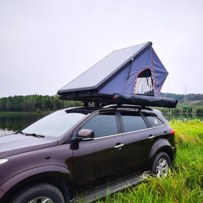 China Straight Brace Type 2021 Heavy Duty Aluminum Triangle Hard Top Car Shell Roof Top Tent Camping for sale