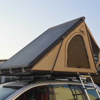 China Straight Tying Type - 2 Person Aluminum Roof Top Tent Triangle SUV Car Shell Roof Top Tent Hard For Camping for sale