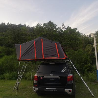 China Straight Brace Type 2022 New 4 Person 2 Room Large Space Aluminum Camping Hard Shell Roof Top Car Tent for sale