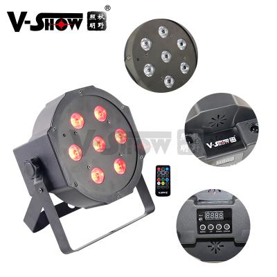 China Stage V-Show Australia Warehouse 8pcs Stage Lights Remote 7*10W RGBW 4in1 LED Par Flat Light For Wedding DJ Concert for sale