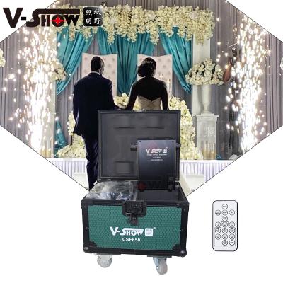 China Stage V-Show 2pcs 650W Sparkler Machine With Flightcase DMX Effect Remote Spark Firework Cold Wedding Machine for sale