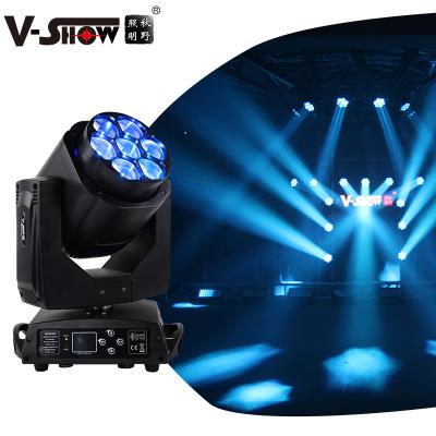 China V-Show 1pc Stage Mini Bee Eye 7*15W RGBW 4in1 LED Moving Head Light with Buzz Stage Lighting DJ Lights for sale