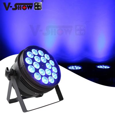 China V-stage Show 4pc 18*18W RGBWA 6in1 LED Indoor UV Par Light Stage Lights For Party Wedding DJ Concert for sale