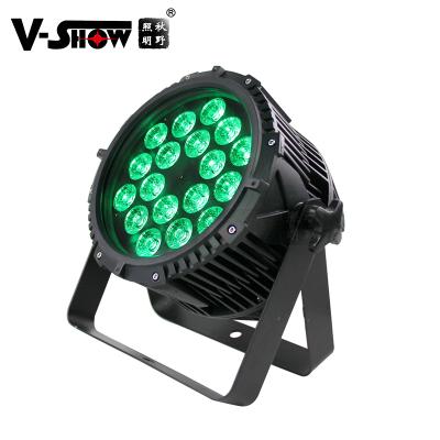 China Stage V-Show IP65 18 * 18W RGBWA LED UV Outdoor Par Lights DJ Stage Fixture for sale