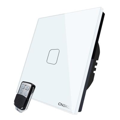 Chine Crystal Glass Panel EU Standard 433mhz 1Gang 2Way Wireless Remote Switch Include More Remote à vendre