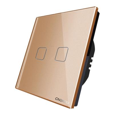 中国 Cnskou LED 2 Gang Light Luxury Smart Dimmer Touch Dimmer Digital Wall Switch 500w 販売のため