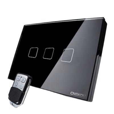 Chine Smart Touch Switch CNSKOU 3gang Remote Switch USA 433mhz Remote Control Switch à vendre