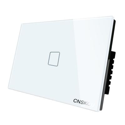 중국 Cnskou USA Standard Switch 1 Smart Dimmer LED Glass Panel Touch Screen Light Wall Switch Strip 1 Smart Dimmer Switch 판매용