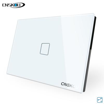 China Touch Screen Light Wall Switch CNSKOU USA 1 Strip 2 Way Smart Modern Electric Touch Switch for sale