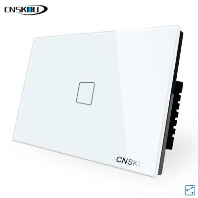 China AU 118 Type Tempered Crystal Glass Touch Wall Touch Panel Light Wall Switch CNSKOU USA 110v USA Switch zu verkaufen