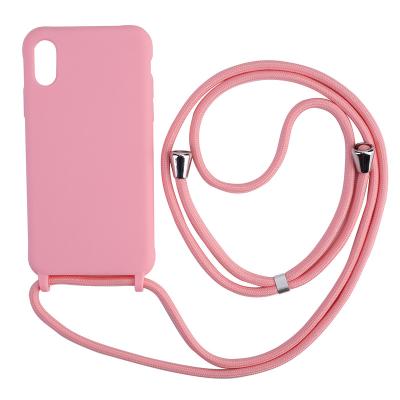 China Colorful Anti-lost Shockproof Candy TPU Soft Case With Strap For iPhone 13 Pro Max Cases Silicone Strong Protective Cover Pouch for sale