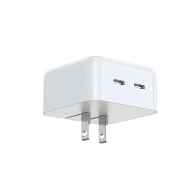 China Mobile Phone For GaN iPhone Dual USB-C Type-C High Quality Foldable Fast Charging Palladium 35W Wall Plug Charger Fast Charging Adapter for sale