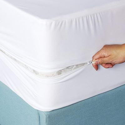 China Anti Mite Waterproof Zippered Mattress Cover Waterproof For Hotel Mattress Zipper Bedspread Sheet Mattress Protector for sale