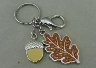 China Rhinestone Promotional KeyChain 3D Die Casting Key Ring With Soft Enamel for sale