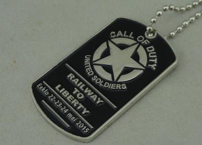 China Military Die Casting Zinc Alloy Metal Pet Tag Dog Id Tags Nickel Plating for sale