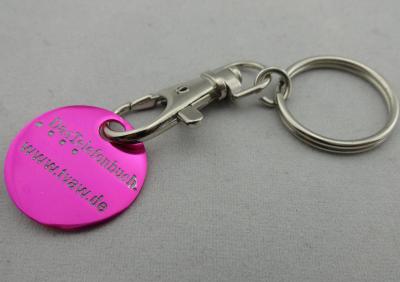 China Anodized Trolley Coin, Aluminum Personalised Trolley Coin Keyring with Soft and Key Chain for sale