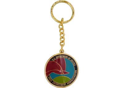 China Gold Plating Zinc Alloy Metal Key Chain, Promotional Keychain with Epoxy, Custom Logo for sale