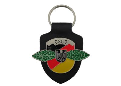 Κίνα GSG9 εξατομικευμένο δέρμα Keychains, προωθητικό Keychains με το λογότυπο με το μαλακό έμβλημα σμάλτων προς πώληση