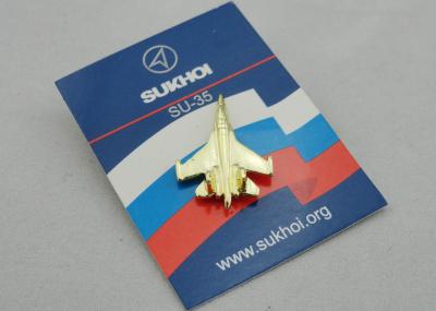 China SU-35 Full Relief Die Spinning Pewter Soft Enamel Pin, Lapel Pins with Gold Plating for Promotion for sale