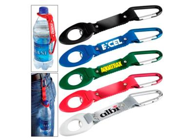 China Silk Screen Polyester Printing Bottle Holder Lanyard With Reflection Band, With Carbiner for sale