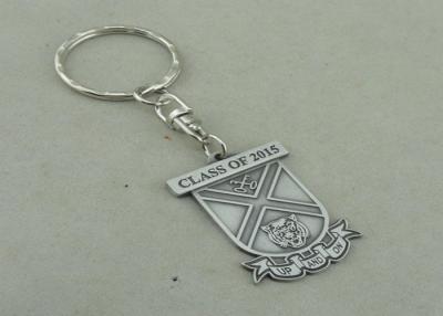 China Die Struck Silver Promotional Keychain Laser Engraved Personalised Key Rings for sale