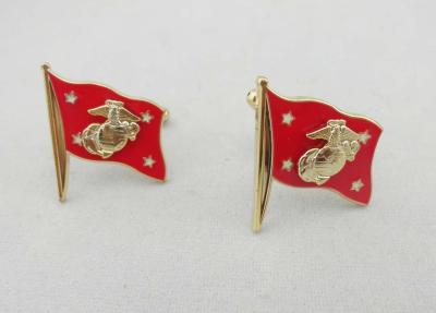 China Copper Stamped Soft Enamel Flag Cufflink , 1 Pair Mini 3D Cloisonné Aluminum for sale